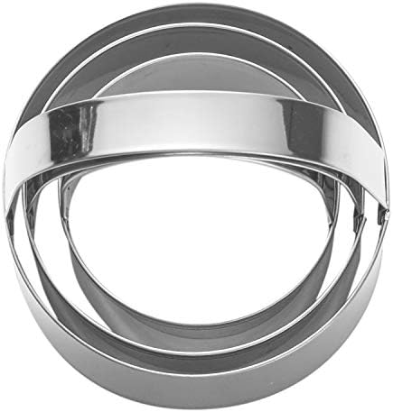 3-Piece Round Biscuit Cutter Set stainless steel with Handle