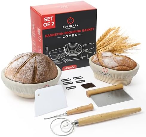 Bread Proofing Basket Set with Rhinate Rattan