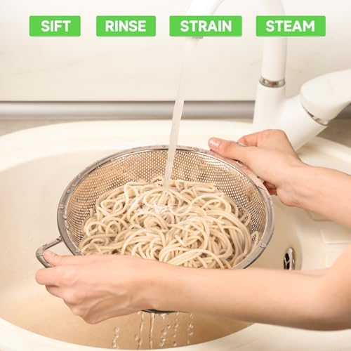 Efficient 3-Quart Stainless Steel Colander for Kitchen Use