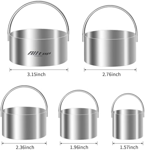 Alltop 5-Piece Round Cookie Cutter Set