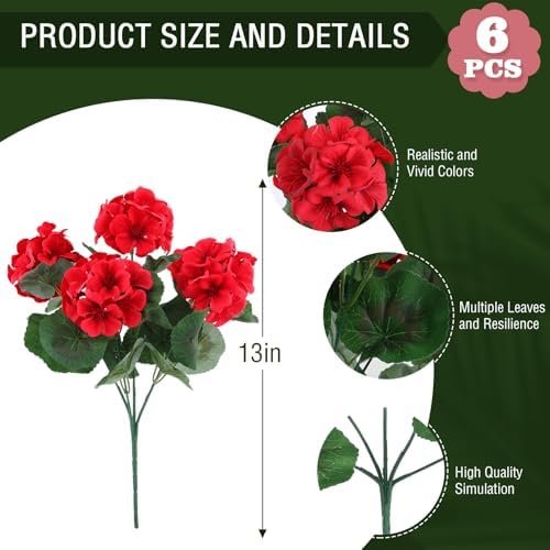 Hananona Artificial Geranium Flowers for Outdoors