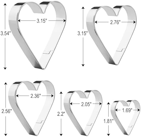 YomiFamily Heart Cookie Cutter Set