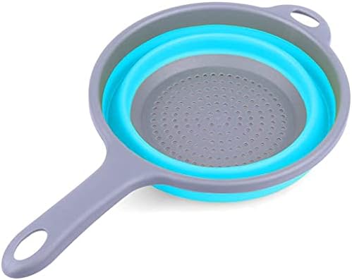 ddLUCKErgonomic Space-Saving Collapsible Silicone Strainer with Handle for Pasta Veggies