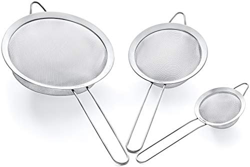 Premium 304 Stainless Steel Strainer Set - 33 55 8 Fine Mesh