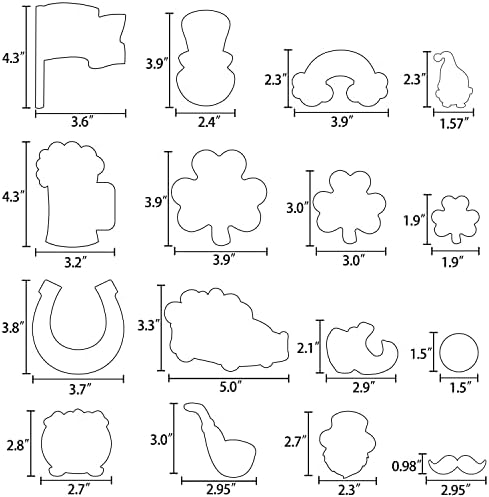 16-Piece St Patricks Day Cookie Cutter Set Baking Crafts Made Easy
