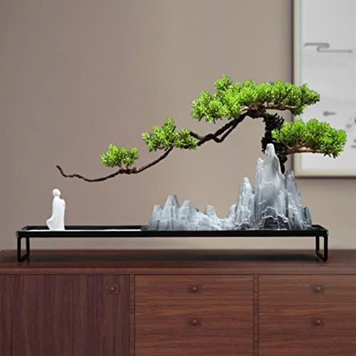 Chinese-Style Welcome Pine Artificial Bonsai Tree Gray