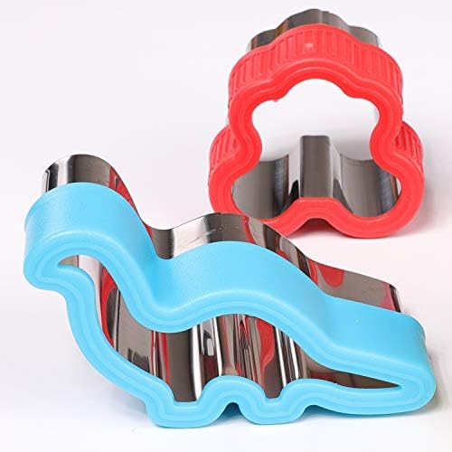 Stainless Steel Sandwich Cutters Set - Dinosaur Heart Star Shape Safe for Kids