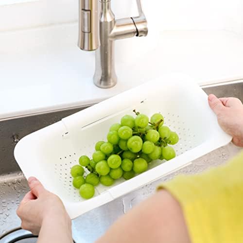 BLUE GINKGO - Versatile Kitchen Tool Extendable Colander BPA-Free Durable Easy to Clean