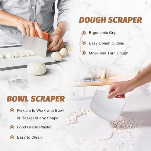 Sourdough Proofing Basket Set - 9 Round 10 Oval Banneton Tools