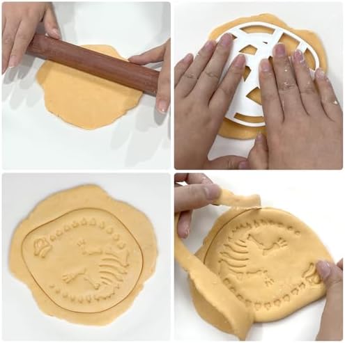 Four Dinosaur Cookie Cutters STEGOsaurus T-Rex Tanystropheus Triceratops Durable Plastic
