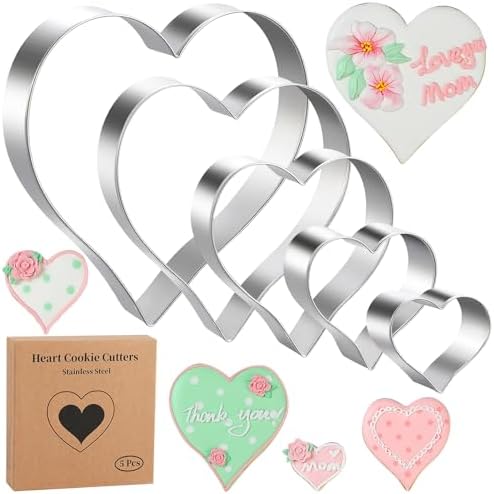 Perfect Valentines Day Gift Heart-Shaped Cookie Cutters for Baking Lovers