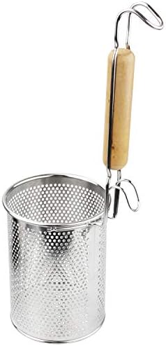 Keep Your Noodles Piped Perfectly stainless steel food strainer with handle