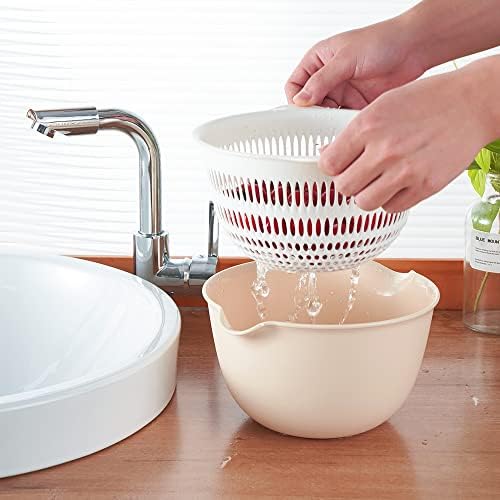 Sunkaioo 2 in 1 Kitchen Colander Set with Bowl Strainer
