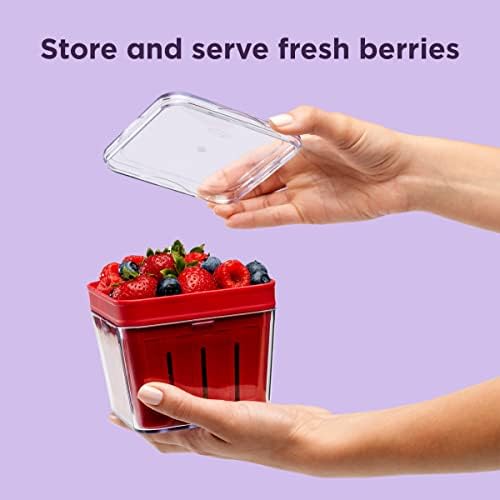 Chefn Bramble Berry Basket Colander 1-Quart Cherry