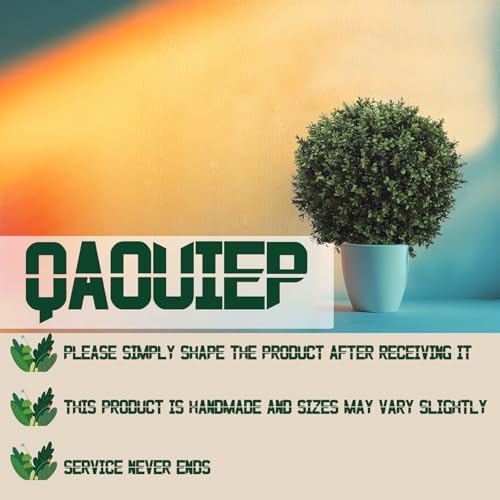 QAOUIEP Real Touch Leaves - 24 T with 17 W Faux Boxwood Topiary Trees