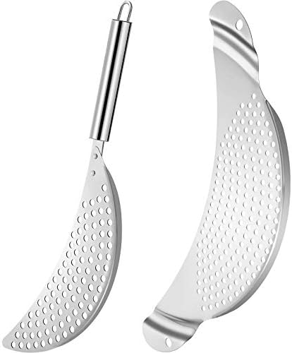 2-Piece Stainless Steel Pot Strainer with Double Handles