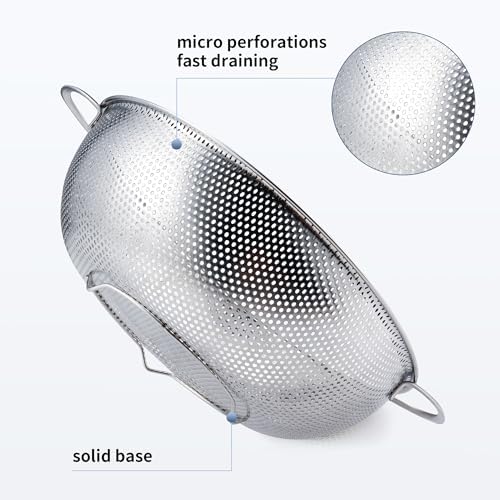 Gulex 3-Quart Stainless Steel Colander for Kitchen