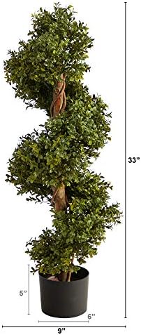 33-Inch Boxwood Topiary Spiral Artificial Tree