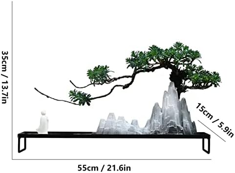 Chinese-Style Welcome Pine Artificial Bonsai Tree Gray