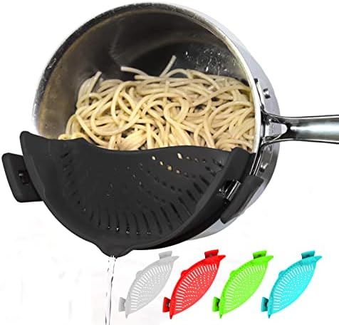 ArligSpace-Saving Universal Pasta Strainer with Silicone Fit for All Pots Bowls