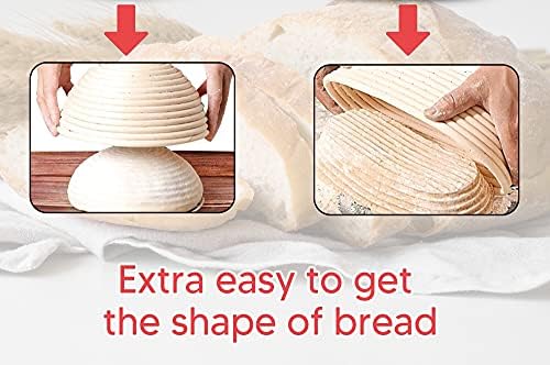 RoEsha 10 Inch Oval Bread Banneton Proofing Basket Set of 2