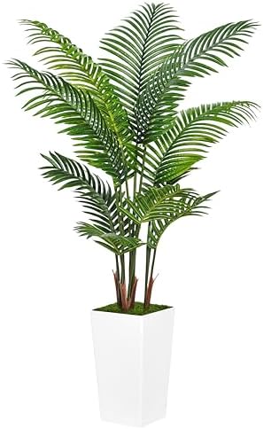 5FT Fake Palm Tree White Fake Tree with Pot