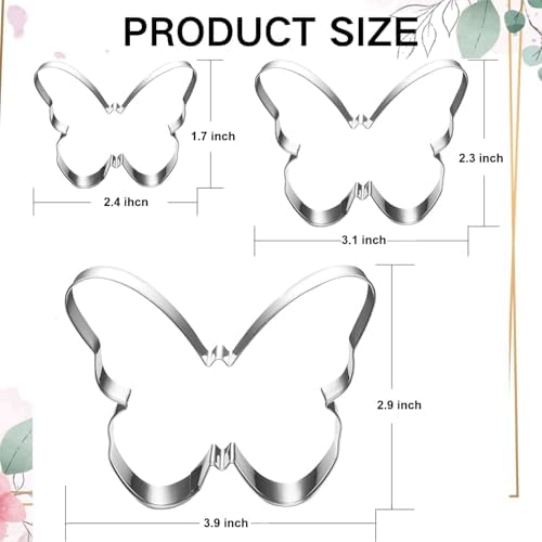 Sturdy Stainless Steel Butterfly Cookie Cutter Set