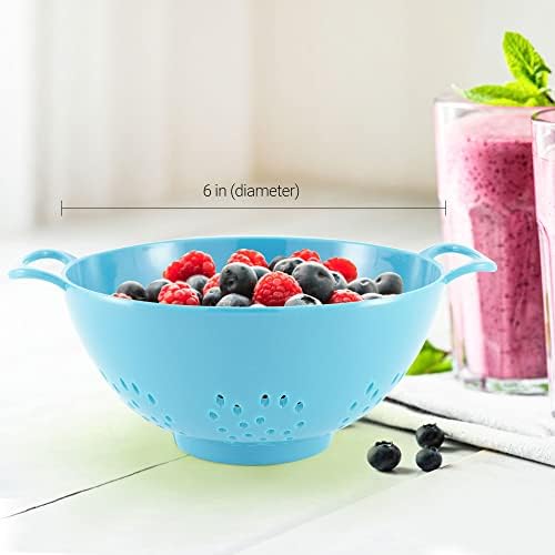Meadow Lane 6-inch Colander BPA-Free Dishwasher Safe Light Blue