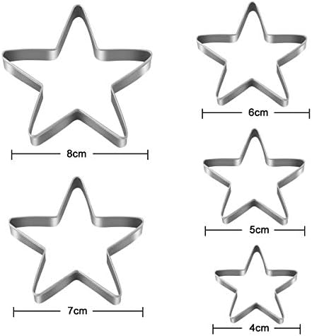 10-Piece Cookie Cutters Set stainless steel Heart Star