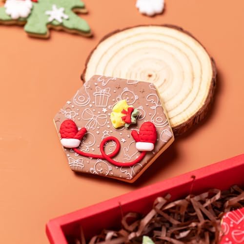 KALAIEN 3Pcs Christmas Cookie Mold Stamps