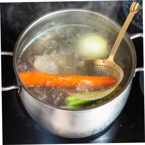 SHOWERORO Gold Plated Refined Stainless Steel Large Size Hot Pot Strainer