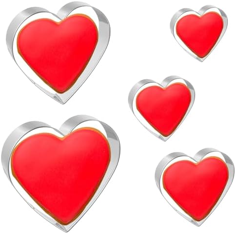 5-Piece Heart Cookie Cutters Valentines Day Baking Tools