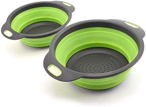 Cool Cook 2 Pcs Silicone Colander Fruit Vegetable Washing Basket with Handle
