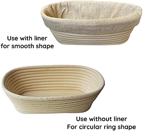 RoEsha 10 Inch Oval Bread Banneton Proofing Basket Set of 2