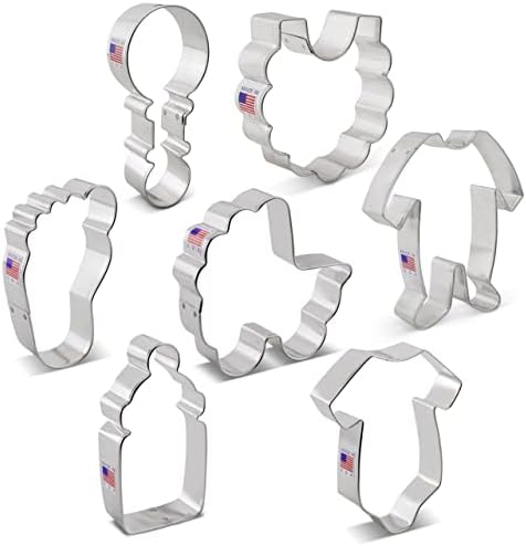 Ann Clark Cookie Cutters 7-Piece Baby Shower Set Made in USA