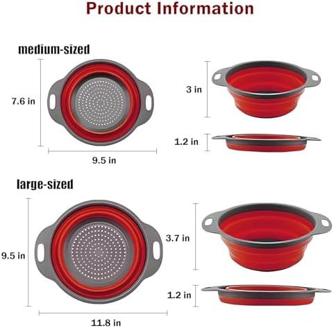 Collapsible Colander Set Eco-Friendly Kitchen Tool