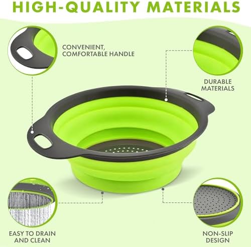 Space-Saving Collapsible Strainer Colander Set