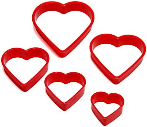 Chef Craft Select Set of 5 Plastic Heart Cookie Cutters