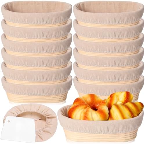 12-Pack of Rattan-Cane Bread Proofing Baskets