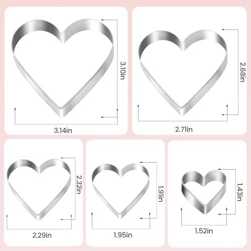 5-Pack Heart Shape Cookie Cutters