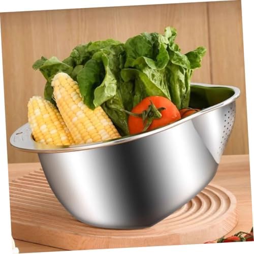 2-Piece Rice Washer Strainer Bowl Set for Kitchen Use