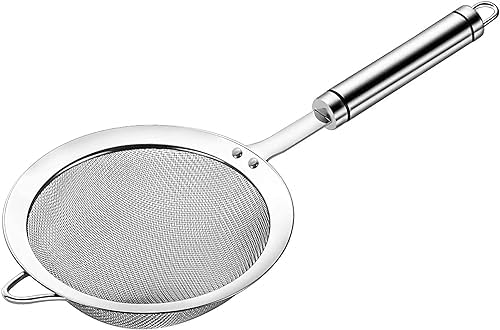 AOWOTO 472-inch Stainless Steel Strainer with Handle Effortless Kitchen Strainer System