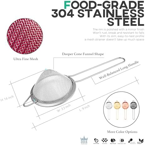 Homestia 33 Stainless Steel Fine Mesh Strainer
