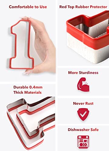 3-Piece Number One Cookie Cutters Set 5 4 3 Inch