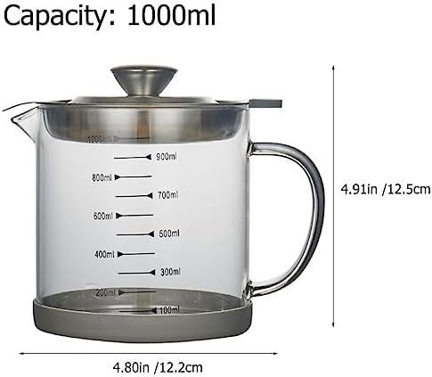 Kichvoe 1000ml Glass Bacon Grease Separator