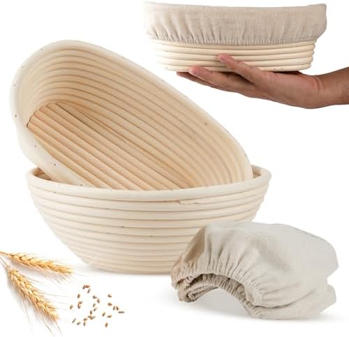 GAZEMO BAnneton Proofing Basket Set - 10 9 Oval Round
