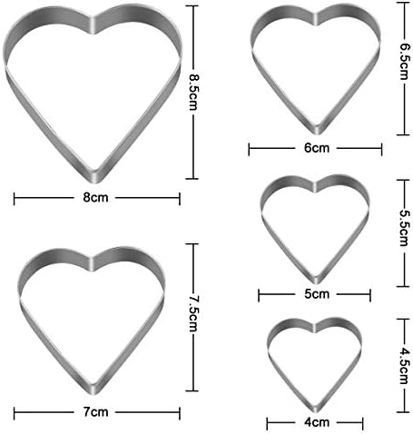 10-Piece Cookie Cutters Set stainless steel Heart Star