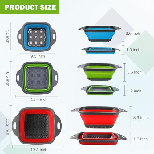 Effortlessly store kitchen essentials with collapsible silicone colander