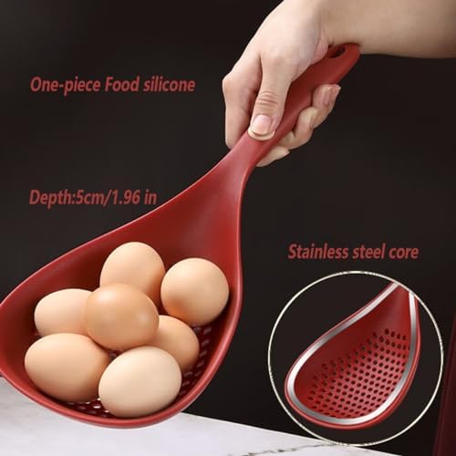 SiXiSilicone Kitchen Colander with Handle - Heat Resistant