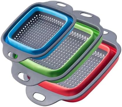 Effortlessly store kitchen essentials with collapsible silicone colander